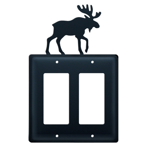 Wrought Iron Moose Double GFI Cover