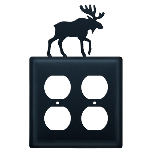 Wrought Iron Moose Double Outlet Cover
