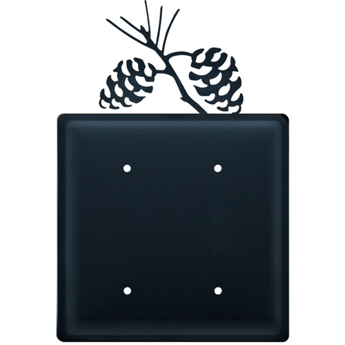 Wrought Iron Pinecone Double Electrical Cover