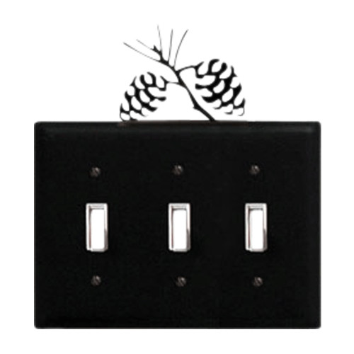 Wrought Iron Pinecone Triple Switch Cover - OUT OF STOCK UNTIL 06/06/2025