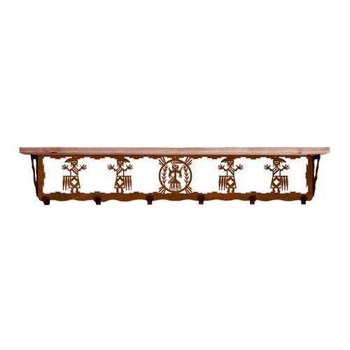 Yei 42 Inch Pine Hook Shelf