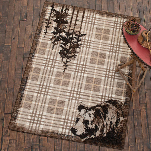 Kodiak Plaid Bear Rug - 8 Ft. Round