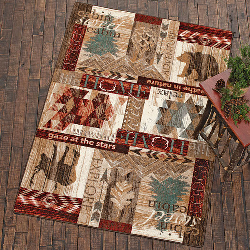 Cabin Collage Rug - 8 x 11