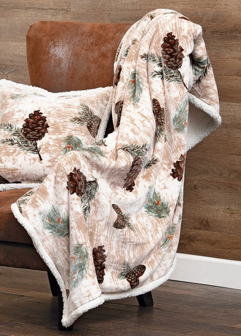 Pinecone Medley Plush Throw