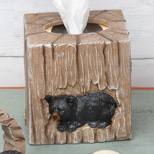 Tree Stump Bear Tissue Box - SALE