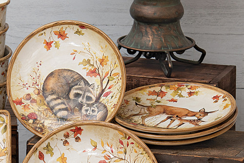 Autumn Wildlife Dessert Plates - Set of 4