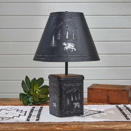 Black Bear Metal Lamp with Shade