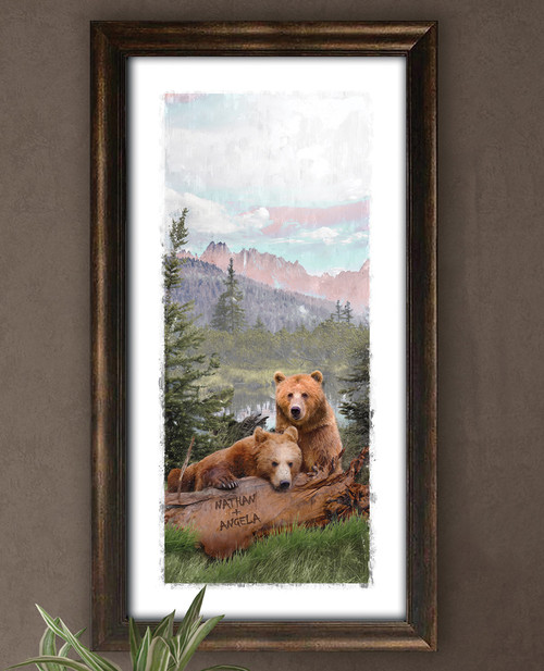 Rocky Mountain Bears Personalized Framed Canvas - 20 x 33