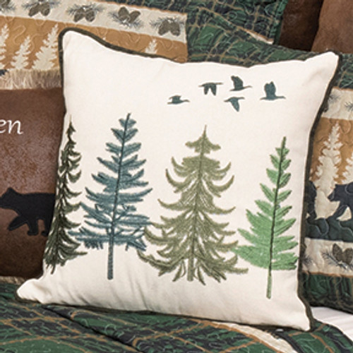 Northern Flight Pine Tree Pillow