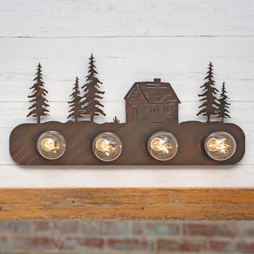 Forest Cabin Metal Vanity - 4 Light