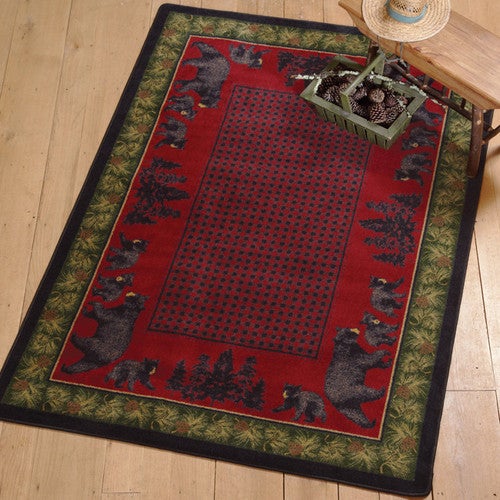 Big Sky Bear Family Multicolor Rug Collection