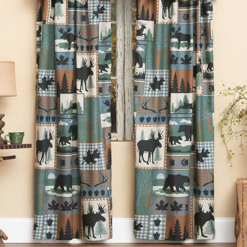 Twilight Woods Bear & Moose Drapes