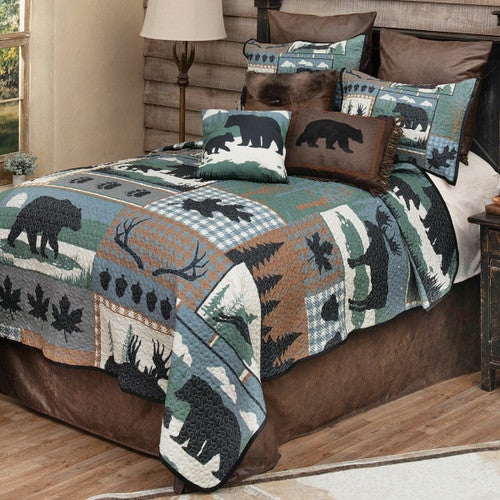 Twilight Woods Bear & Moose Quilt Bedding Collection