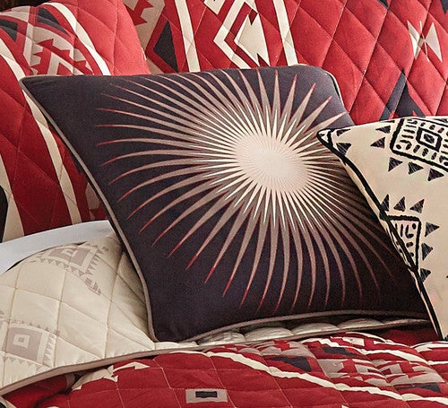 Crimson Vista Starburst Pillow