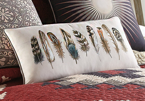 Crimson Vista Feather Pillow