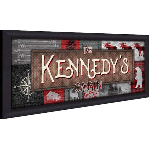 Woodland Plaid Personalized Framed Canvas