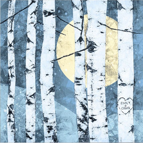 Aspen Moonlight Personalized Block Mount - 16 x 16