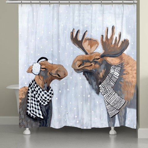 Moose Pair Shower Curtain