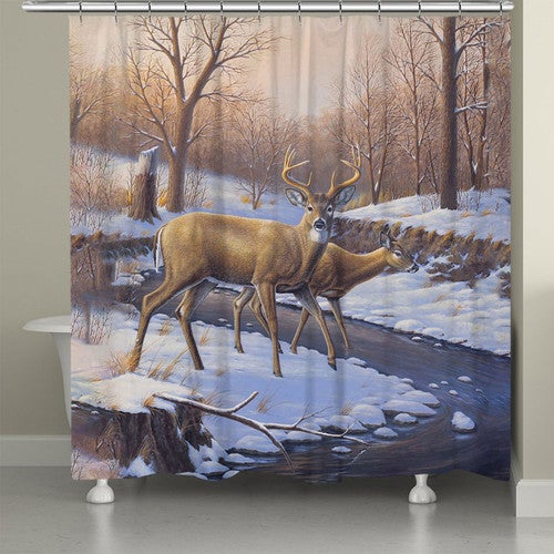 Winter Deer Shower Curtain