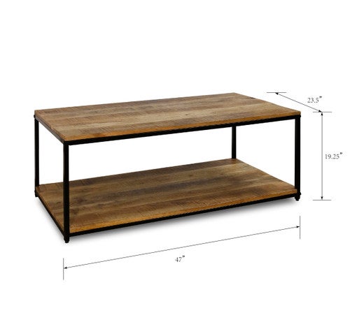 Logger's Mango Wood & Iron Coffee Table