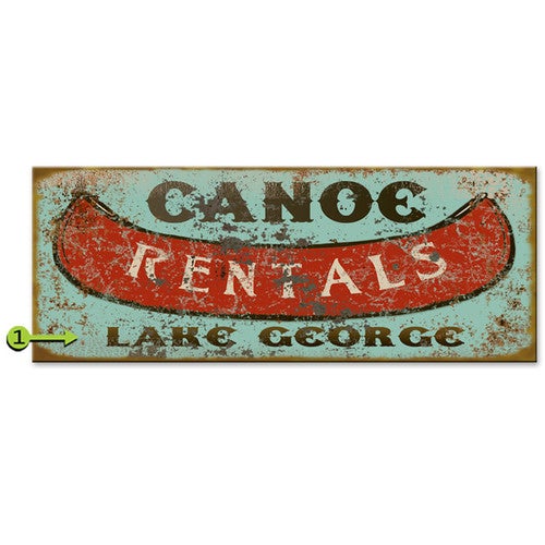 Canoe Rentals Personalized Sign
