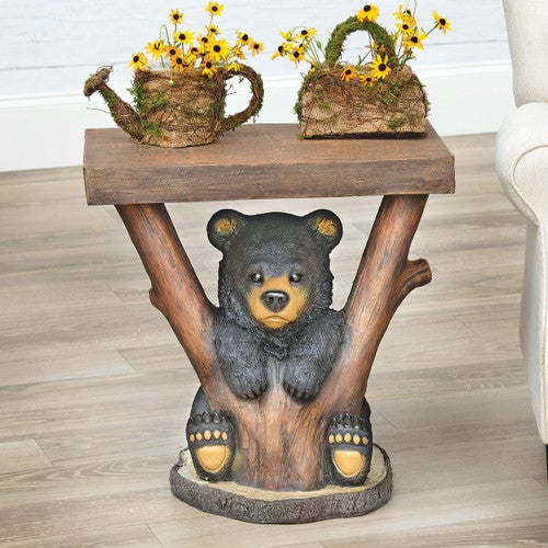 Mischievous Bear Cub Accent Table