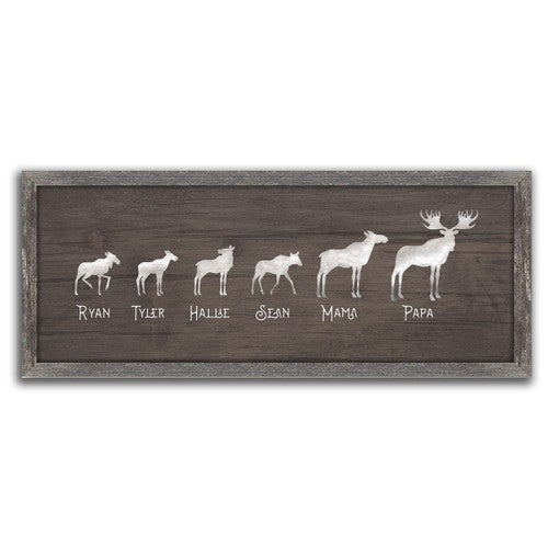 Personalized Moose Family Framed Canvas