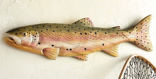 Rainbow River Trout Hand Carved Wall Hanging