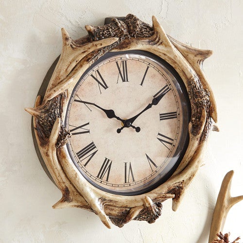 Faux Antler Wall Clock