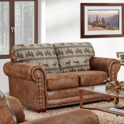 Deer Teal Lodge Loveseat