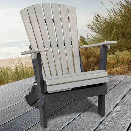 Kingston Adirondack Folding Chair - Gray & Black