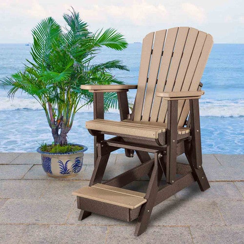 Kingston Adirondack Balcony Glider - Cedar & Tudor Brown