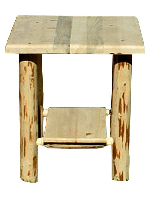 Rustic Nightstand with Shelf