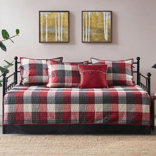 Crimson Plaid Reversible Daybed Cover Set