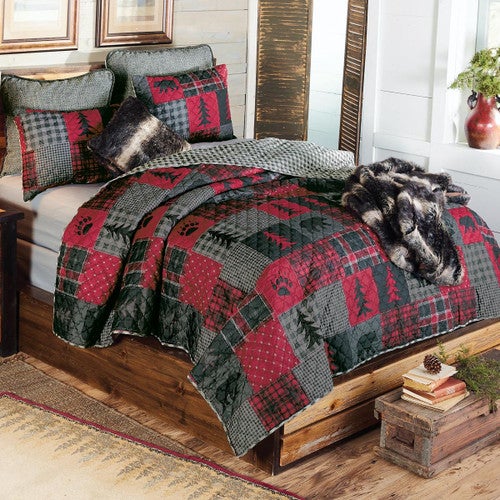 Boulder Bear Plaid Quilt Bedding Collection