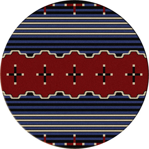 Big Chief Blue Rug - 8 Foot Round