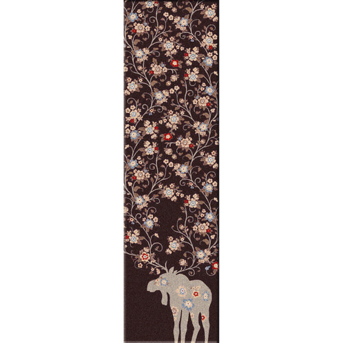 Moose Blossom Chocolate Rug - 2 x 8