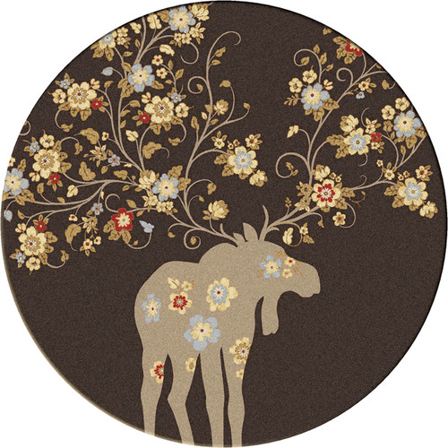 Moose Blossom Chocolate Rug - 8 Foot Round