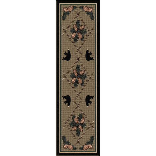Pinecone & Bears Rug - 2 x 8