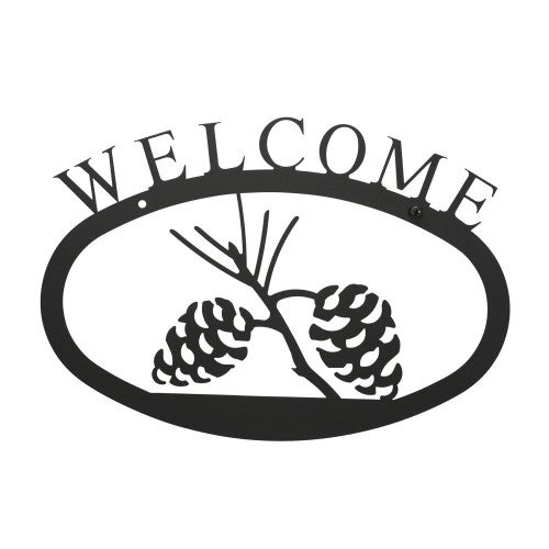Pinecone Pair Welcome Sign