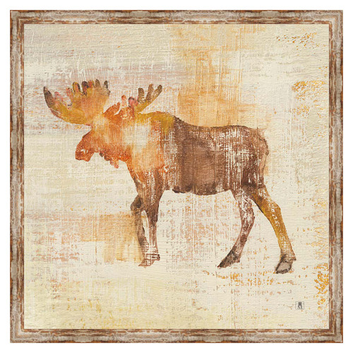 Aged Moose Framed Canvas