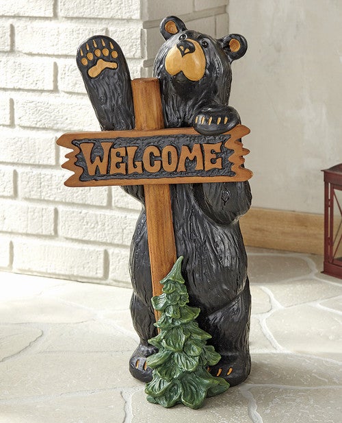 Welcoming Black Bear Sculpture