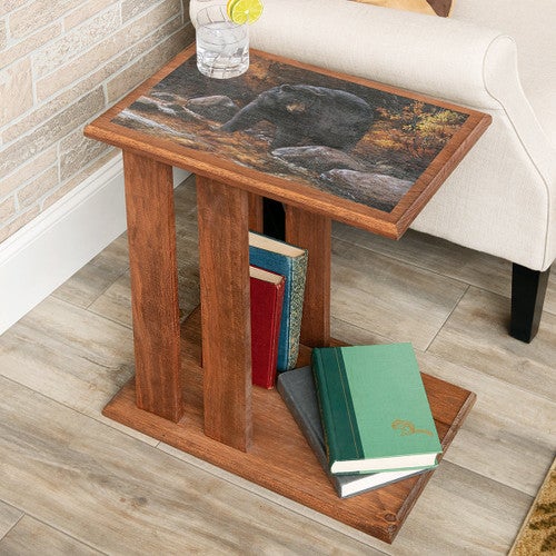 Black Bear Wood Side Table