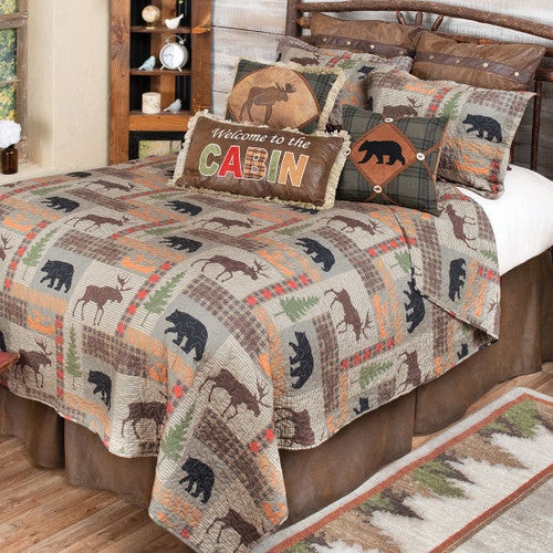Woodland Collage Quilt Bed Set - King