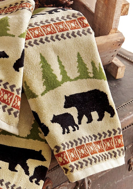 Ivory Mountain Bears Hand Towel
