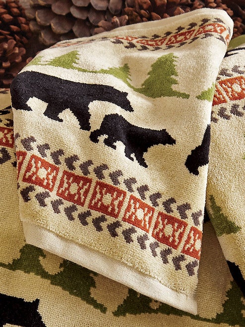 Ivory Mountain Bears Wash Cloth