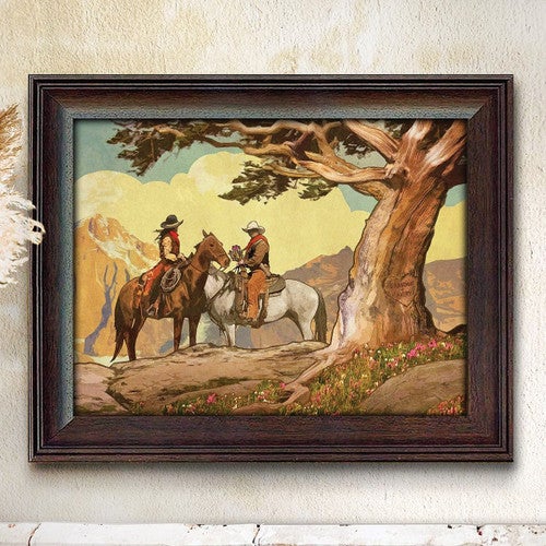 Cowboy & Cowgirl Personalized Artwork - 14 x 17