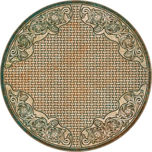 Turquoise Scroll Saddle Rug - 8 Ft. Round