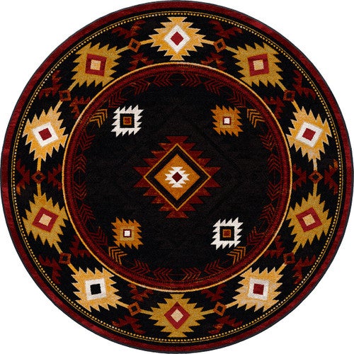 Diamond Creek Black & Tan Rug - 8 Ft. Round