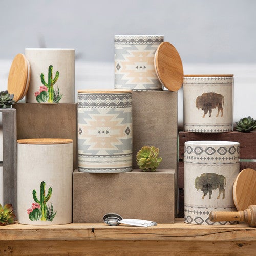 Buffalo Spirit Ceramic Canisters - Set of 2